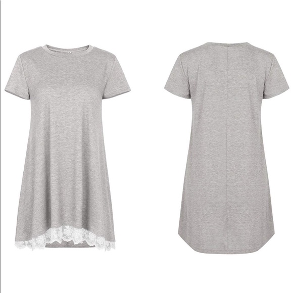 Womens Lace Short Sleeve A-Line Tunic - Picture 2 of 3